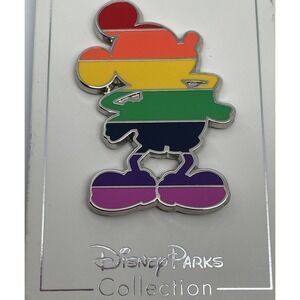 Disney Parks Collection Mickey Mouse Pin Trading Silhouette Rainbow Pride LGBTQ+
